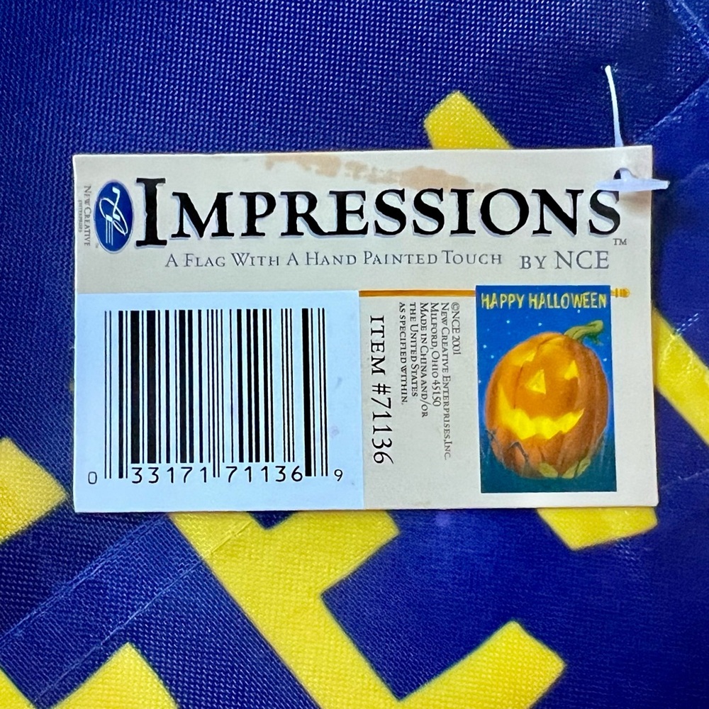 Rare Vintage 2001 Joe Stokes Happy Halloween Pumpkin Flag (40" x 28") New - Picture 4 of 4